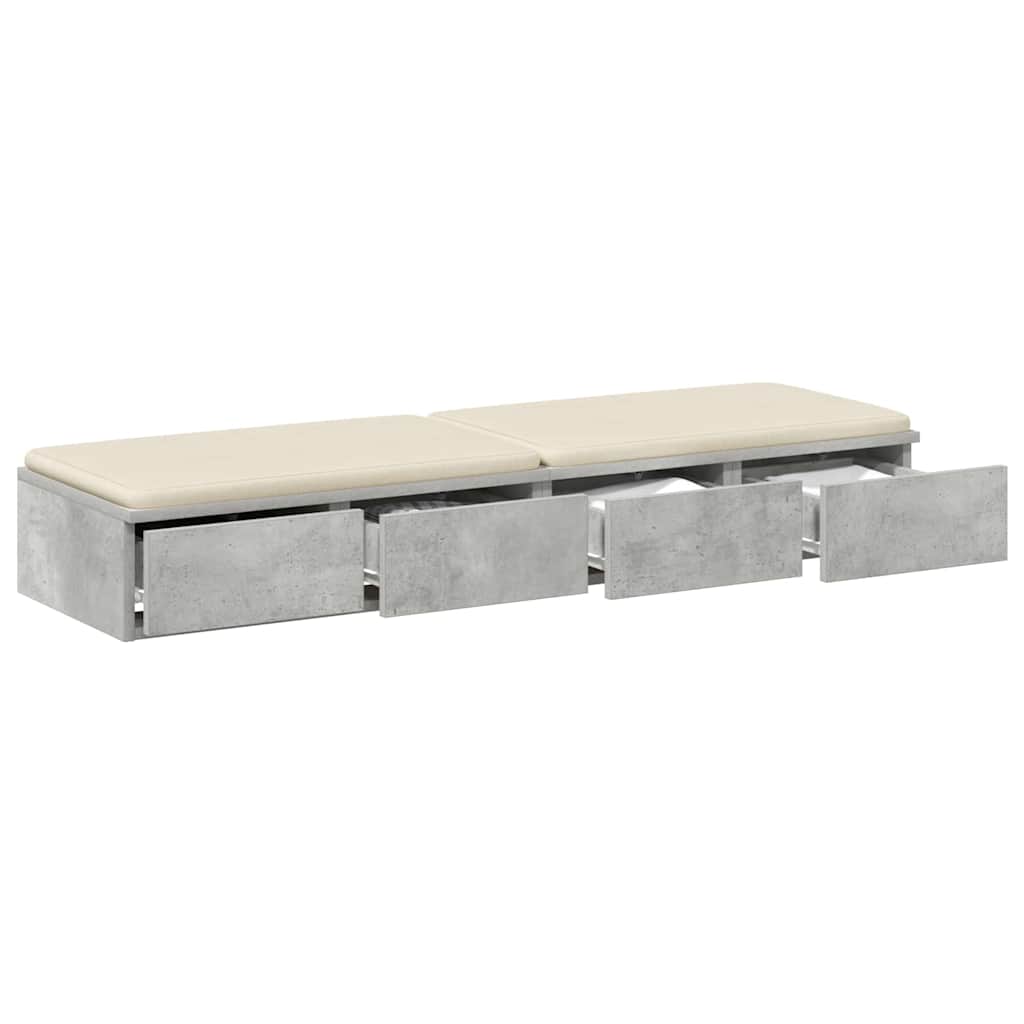 Bed Drawers Concrete grey 120 x 36.5 x 16.5 cm Engineered wood
